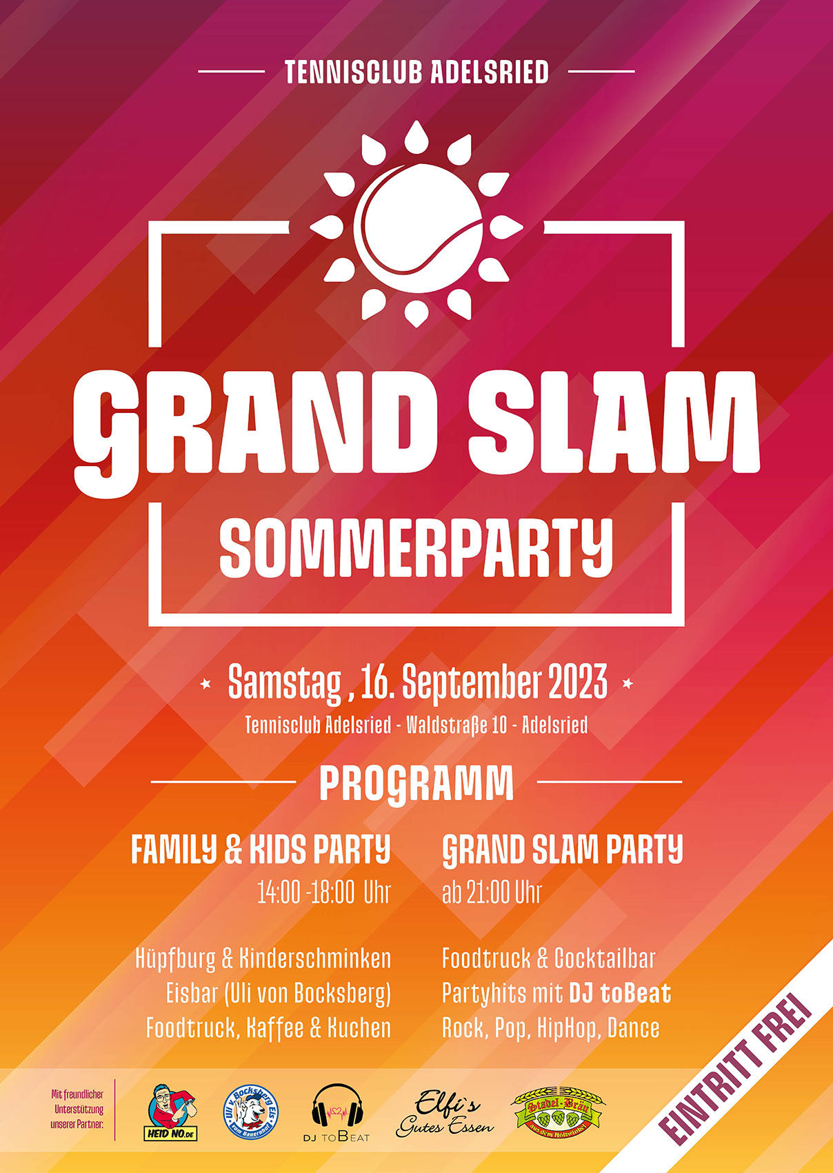 TCA GrandSlam Party mit Programm